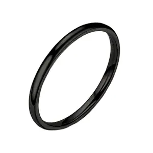 LARGER Black Midii Ring 1mm thick