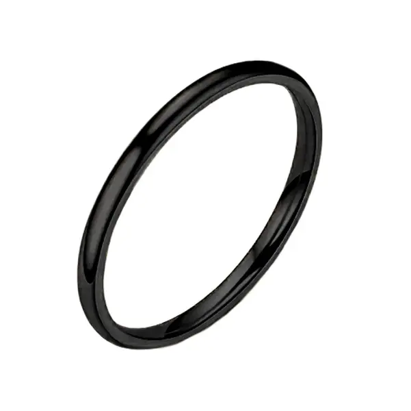 LARGER Black Midii Ring 1mm thick