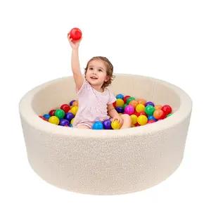 Soft Teddy Plush Foam Baby Ball Pit, Perfect for Kids Birthday Parties & Indoor Outdoor Playhouse, Ideal Gift for Boys & Girls