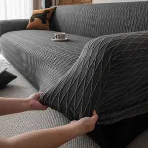 Solid Color Sofa Cover, 1 Count Non-slip Sofa Slipcover, Pet-friendly Sofa Protector, Decorative Cover for Home Living Room Bedroom Office, Elastic Sofa Slipcover