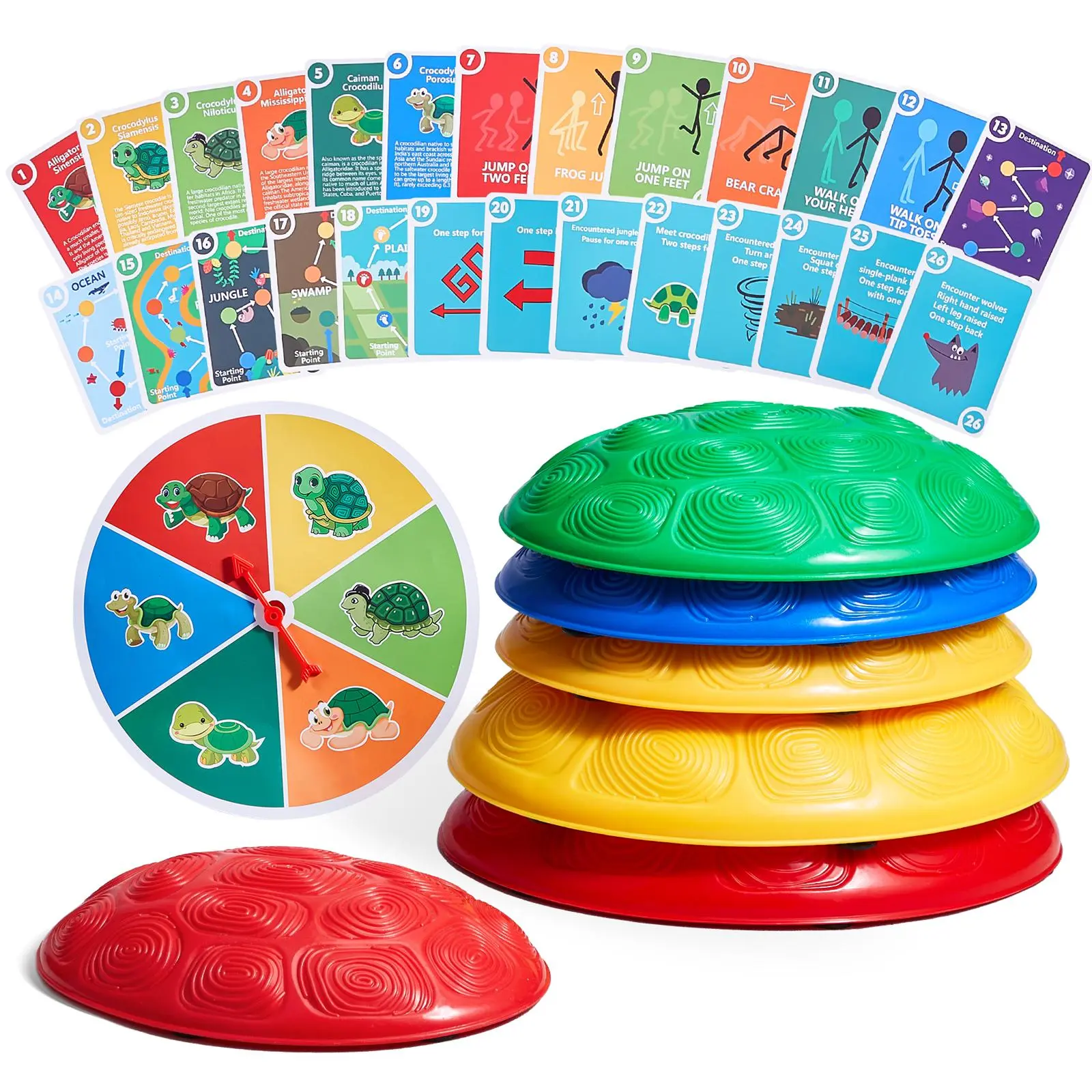 【SummerFinds】VEVOR Turtle Balance Stepping Stones, 6 PCS, Up to 220 lbs Kids Turtle Jumping Stones Steps Stones, Toddler Obstacle Course Coordination Game Toys Indoor or Outdoor Play for Children Aged 3 4 5 6 7 8+
