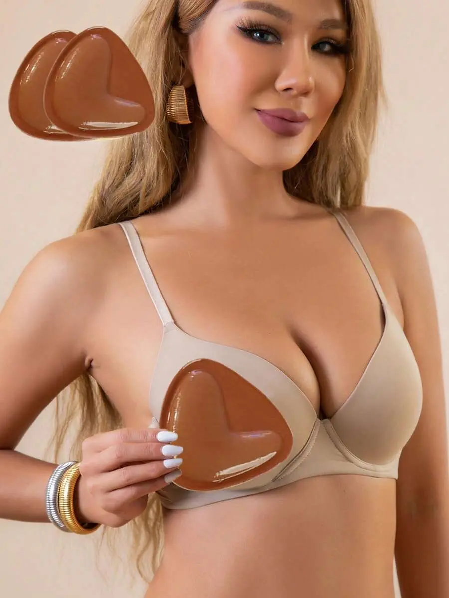 Double-Sided Sticky Bra Inserts Adhesive Bra Pads Push Up Breast Enhancers Pads Reusable Padded Ultra Instant Lift Inserts