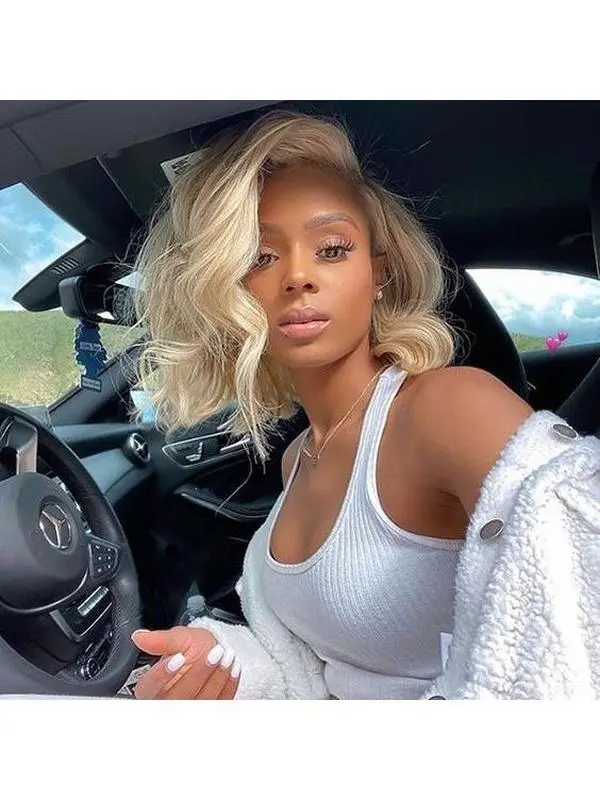Human Hair 13x4 Lace Front 613 Blonde Body Wave BOB Wig