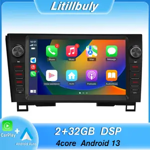 Car Stereo for Toyota Tundra (2007-2013) & Sequoia (2008-2019) touch screen has Android Auto Wireless Carplay, Bluetooth WIFI supports GPS Navigation