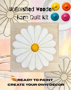 Dresden Quilt Block Wooden Barn Quilts DIY Kit - Unfinished Maple | Beginner Craft Kit Seamstress | Dinner Plate Quilting Wood Crafts