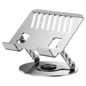 360° Rotatable And Adjustable Laptop Stand, Desktop Laptop Stand – All-Metal Ergonomic Computer Stand And Laptop Riser, Suitable For Office And Home Office, Daily Home Use, Binge-Watching (Gray)