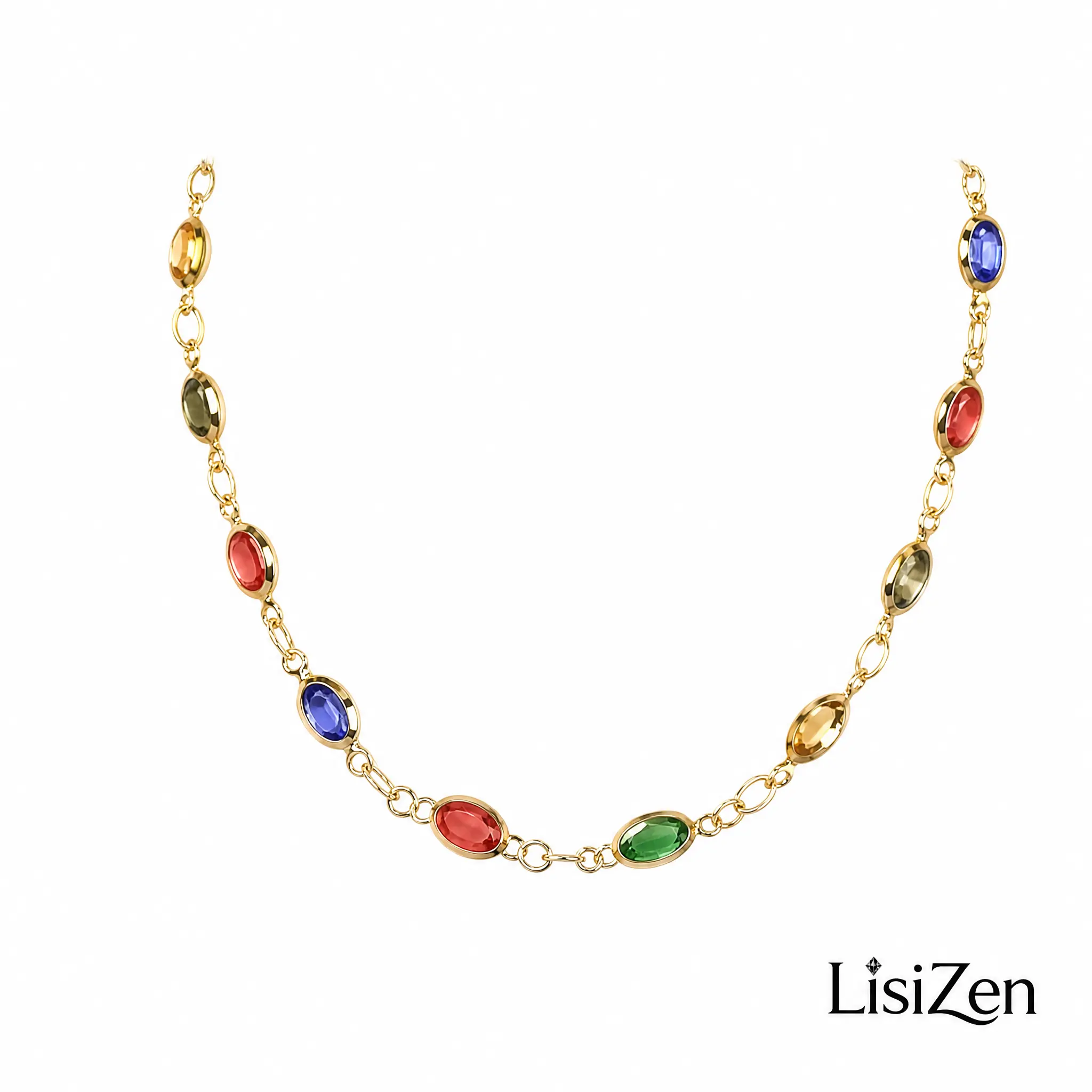 LisiZen New Chinese Style Dopamine Colorful Beaded Necklace for Women DZXL4551