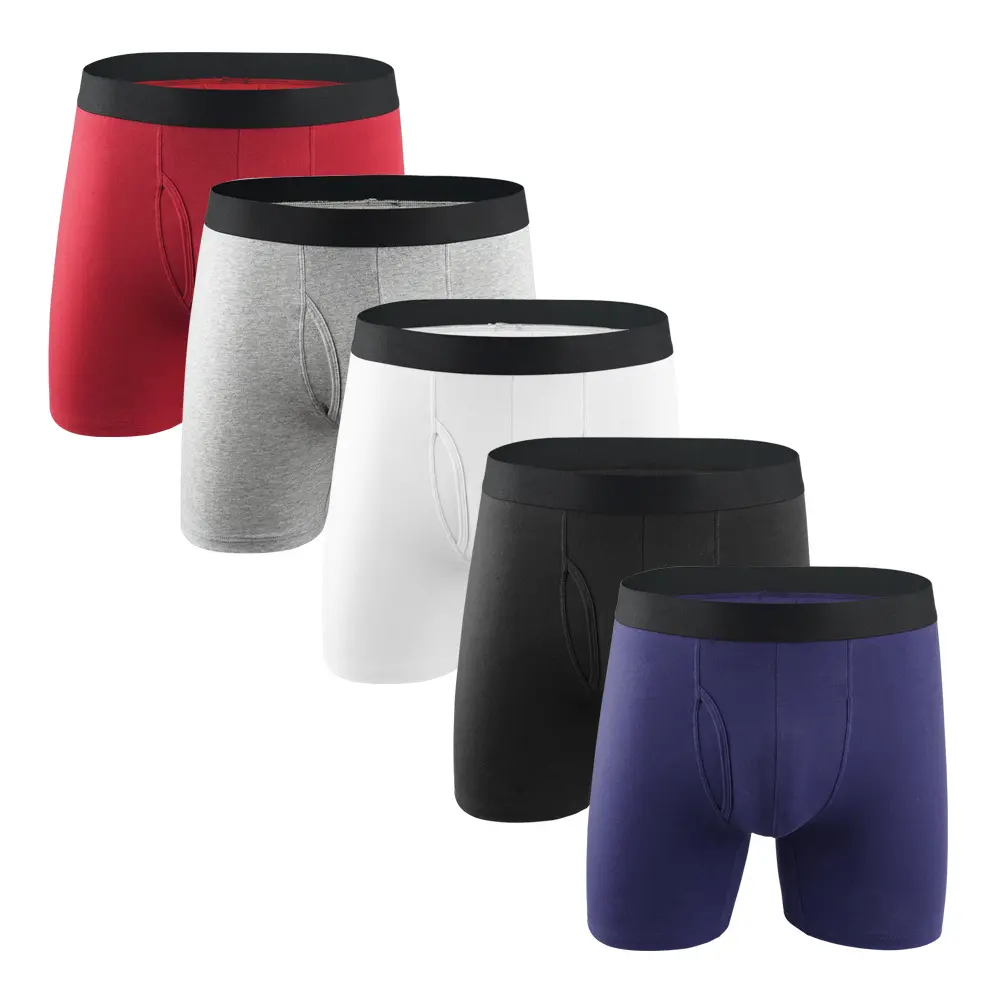 KZZ Men's Underwear Classic Boxer Briefs 5-Pcs/Pack, Cotton ComfortSoft Boxer Brief for Men, Moisture-Wicking Breathable, Multipack Athletic Sportswear boxers christmas gifts for him
