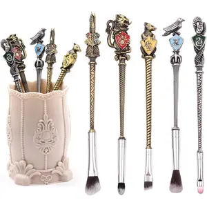2 Color Harry Gifts Potter Metal Makeup Brushes Set Gifts Wi-zard Wand Makeup Brushes Set for Women Magic Eye Shadow Eyeliner Blending Lip Brush - Brushes Holder Pot Not Included