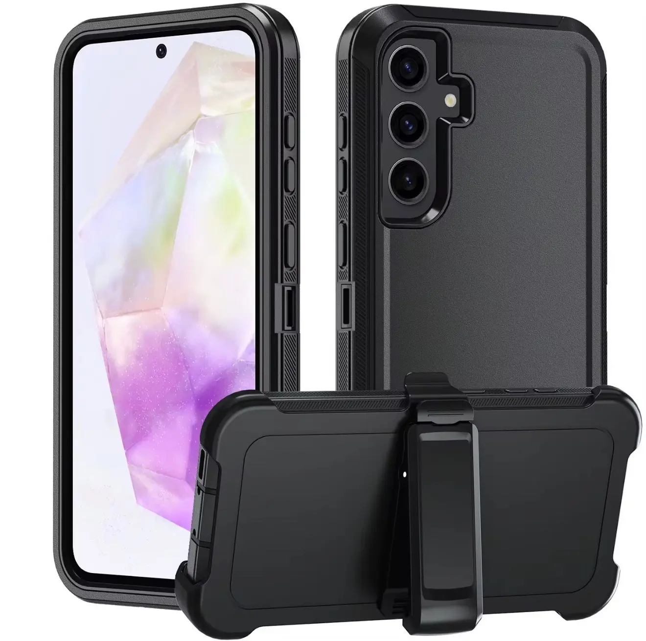 For Samsung / Galaxy S25 FE / Defender Case Cover With (Belt Clip Fits OtterBox)