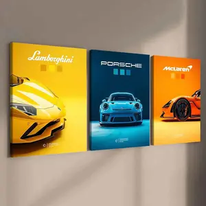 3-Piece Modern Art Canvas Prints, Solid Wood Framed Wall Decor, High-Definition Waterproof Posters for Living Room & Bedroom