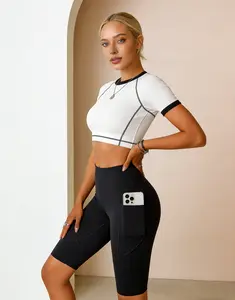 High Waist Biker Shorts for Women - Kendall-style 5” Yoga Shorts with Side Pocket- Buttery Soft & Squat-Proof - Workout/Daily Wear