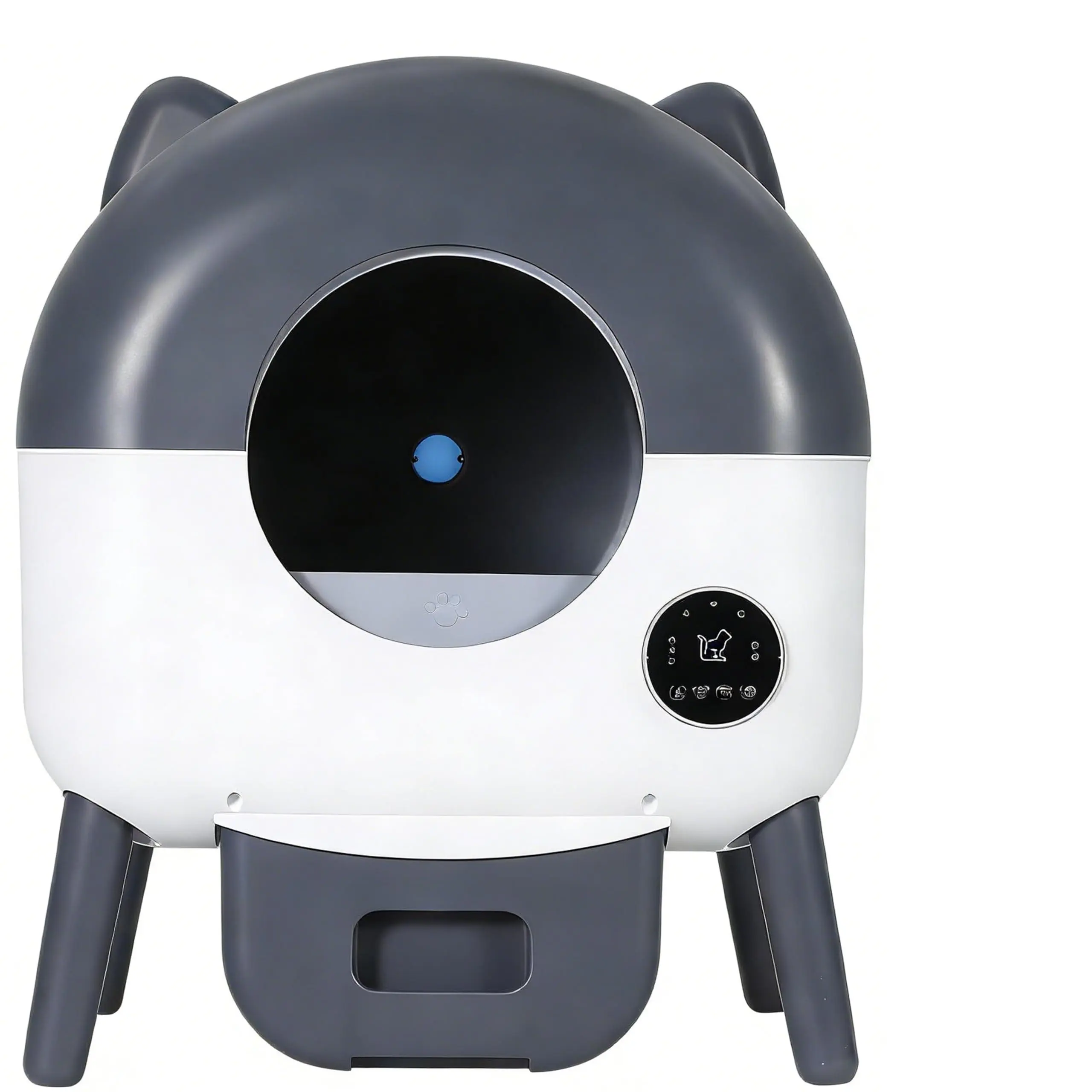 GARVEE Automatic Self-Cleaning Cat Litter Box (Automatic Litter Box), Smart App Control, Safety Sensors, Low-Noise Operation, Extra-Large Capacity, Washable Tray, Included Trash Bags, Dark Gray Indoor Pet Furniture