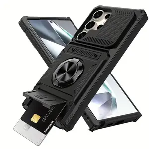 HAY Magnetic Phone Case for Samsung Galaxy S25 S24 S23 Ultra Plus FE Edge A14 A15 A16 A17 A26 A35 A36 A55 A56 Military Shockproof Rotated Ring Stand Back Cover Phone Cases