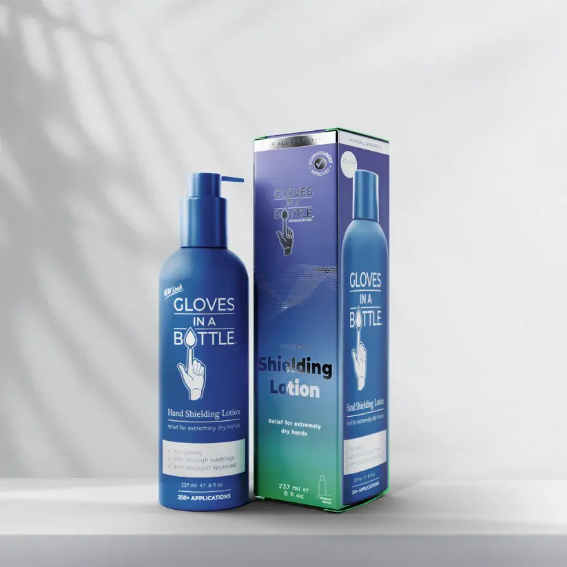 Gloves In A Bottle Shielding Lotion 8 Oz Bottle with a New Pump Body Care Moisture