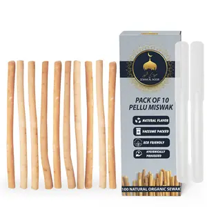 Miswak Sticks for Teeth with Holder - Vacuum Sealed Natural Flavored Chew Sticks for Humans - Natural Toothbrush for Teeth Whitening, Oral Health & Fresh Breath Dental Floss Fragrance