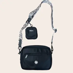 Dog Walking Bag Set Licorice - Leopard Strap | 3 Piece Set