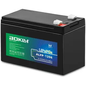 AOKLY 12V 6Ah Lithium Battery Rechargeable LiFePO4 Deep Cycle Univeral Power Supply with Built-in BMS, Ideal for Trolling Motor, UPS, Scooter, Ride on Toys Replacement, ALFP-1206