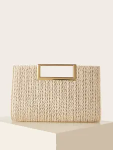 Women's Fashion Woven Handbag, Holiday Beach Business Commute Crossbody Bag, Casual Simple Essential for Vacation