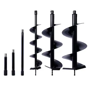 Auger Drill Bit for Planting Hole, Bulb Bedding Digging Post Hole Planting Tool for 3/4" Shaft Auger,Hole Digger Replacement Auger Bits Earth Auger Digging Bit 6IN+10IN+12IN+EXTENSION RODS