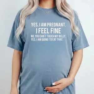 Women's Short-Sleeve Breathable Fabric Print Maternity T-Shirt - Funny Pregnancy Announcement Top, Everyday Gift for Expectant Moms