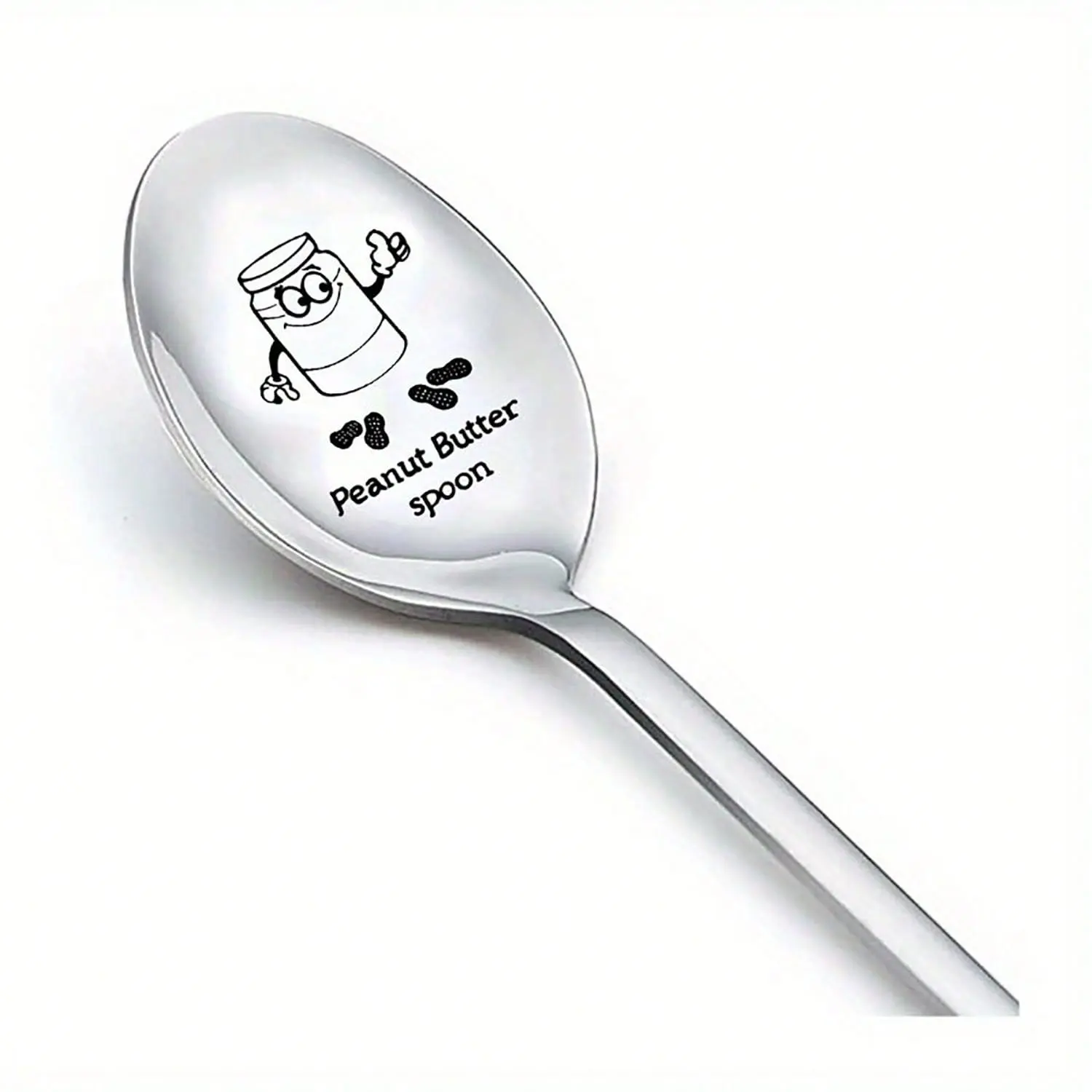 Engraved Peanut Butter Spoon, Perfect Gift for Family & Friends, Ideal for Holidays, Unique Coffee Spoon Design, Korean Spoon