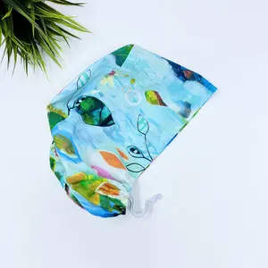 Solace Multi Color Circle Euro Scrub Cap for Women, Surgical cap Satin Lined Option