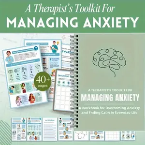 Anxiety Management Therapist Tool Handbook, Analyze Anxiety Roots, Practical Relief Techniques, Professional Workbook for Daily Psychological Calm, Spiral Bound Planner