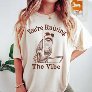 Marcus the Worm Shirt You’re Ruining the Vibe Meme T-Shirt Funny TikTok Trend Tee, Graphic Humor Shirt Viral Internet Meme Shirt