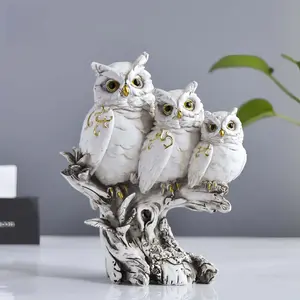 🦉Modern Minimalist Owl Statue | Resin Animal Sculpture Collectible Figurines for Home Office Decor Perfect Valentine's Day Gift