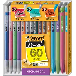 BIC Mechanical Pencil Variety Pack: 60 pencils, 3 sizes.