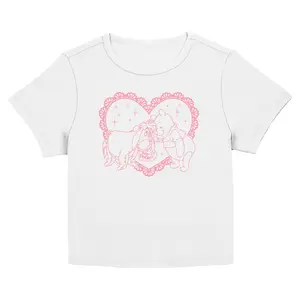Juniors Womens Winnie the Pooh Eeyore Heart and Love Friend T Shirt