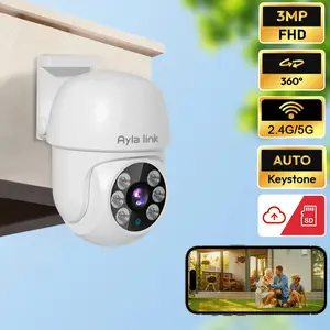 Ayla Link-2K Light Security Camera, 2.4G &5G Hz WiFi, AI Motion Detection, 355° Cameras for Home Security Outside Indoor,Motion Detection and Alarm,Two-Way Talk,Color Night Vision