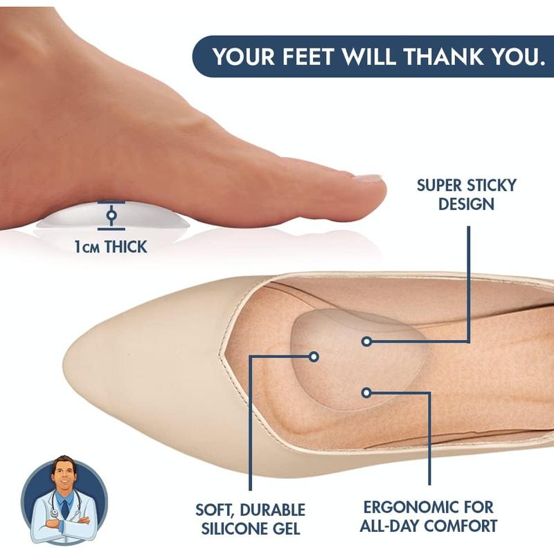 Dr. Frederick\u2019s Original Arch Support Gel Inserts - 6 ct - High Arch Support for Plantar Fasciitis, Flat Feet & PES Cavus - Peel & Stick Reusable Insoles for Men & Women - Fits All Shoe Types