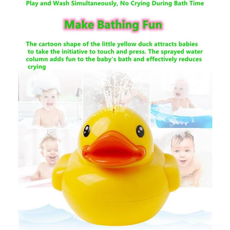 Baby Duck Fountain Bath Toy with 360° Rotating Spray & Dual-Mode Switch for Early Learning Unisex
