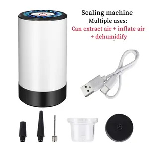 One portable mini household food vacuum sealer (vacuum bags not included), USB rechargeable wireless vacuum pump, can be used for dehumidifying/evacuating food containers, and can also be used as an air pump for basketballs/swimming rings. vacuum, Mini Co