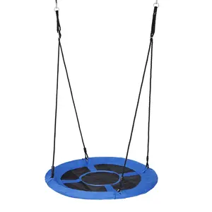 Segawe 40-inch Kids Tree Swing Spider Saucer Swing Length Adjustable Waterproof, Blue