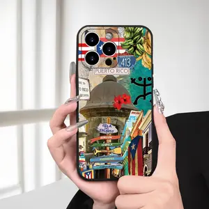 [Puerto Rico Phone Case] Phone Case - Newly Popular Phone Case Featuring a Puerto Rico Theme with Flag And Landmark Designs, Made of Soft TPU for Anti-Fall Protection. Compatible with All Iphone from 7 to 17, Including Pro And Max Versions