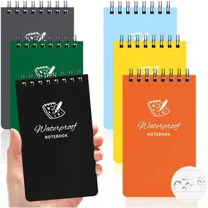 6 Pack  Notebook Pocket Notepad 3x5 -Weather Small Pocket Notebook   Spiral Notepad Little Memo Notepads for Outdoor Travel Office School