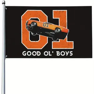 This flag is pure nostalgia for every Dukes of Hazzard fan. Featuring the iconic # 01 General Lee and the classic "Good Ol' Boys" slogan, it’s perfect for your man cave, garage, or tailgate.