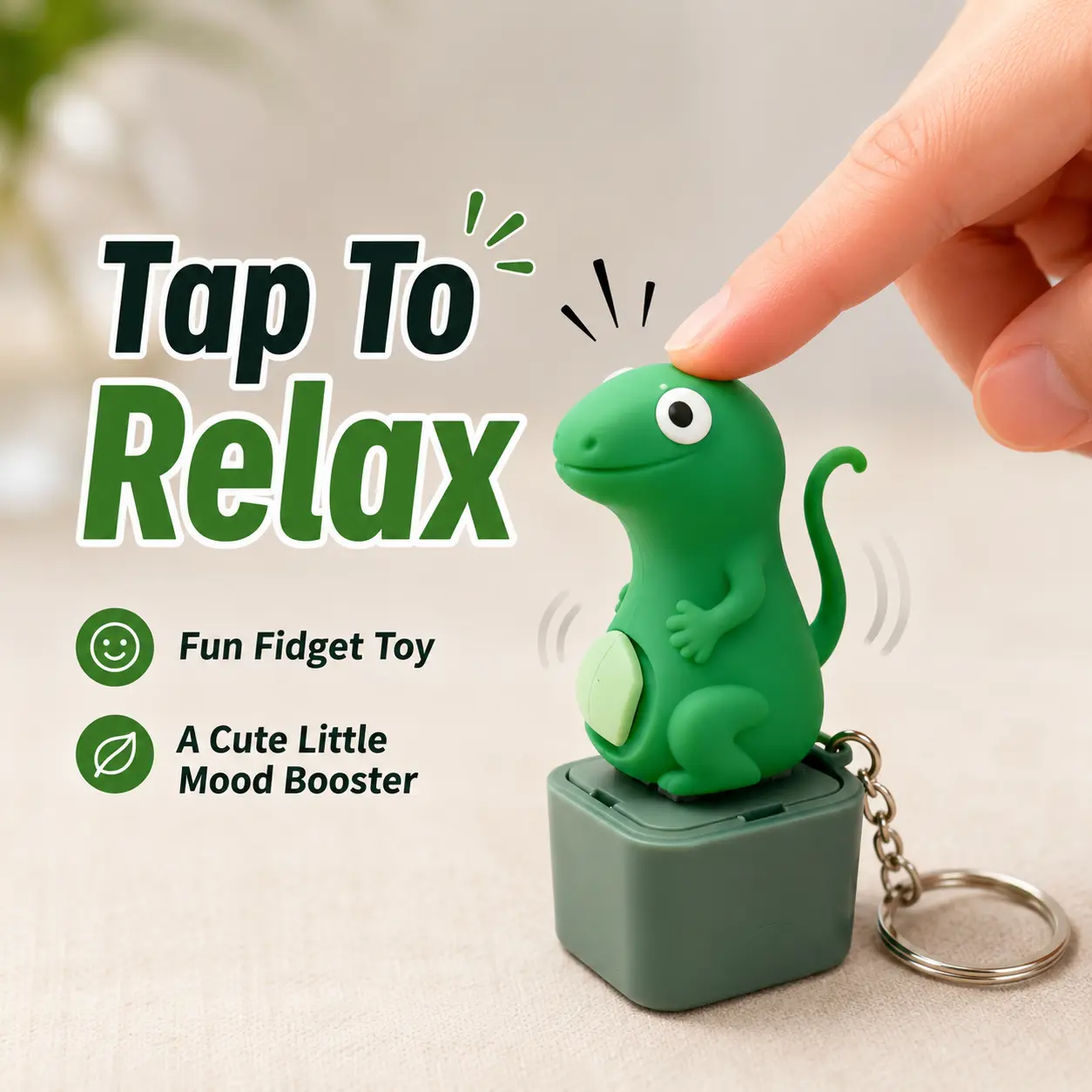 Compact Unisex Lizard Shape Rechargeable LED Lights Keychain - Interactive Sensory Fidget Toy, Stress Relief Keyring, Creative Birthday Gift Ideas for Kids