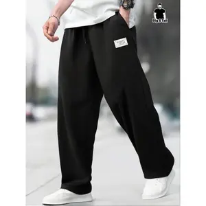 ??Plus Size?? Men's Solid Color Straight Leg Sweatpants, Casual Comfy Breathable Trousers for Daily Wear, Men's Bottoms for SummerGift