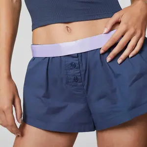 Sunburst Boxer Shorts | Trendy Summer Sleepwear with Colorful Waistband & Stretchy Cotton Poplin | Versatile, Comfortable Lounge Shorts for All-Day Wear & Stylish Street Looks