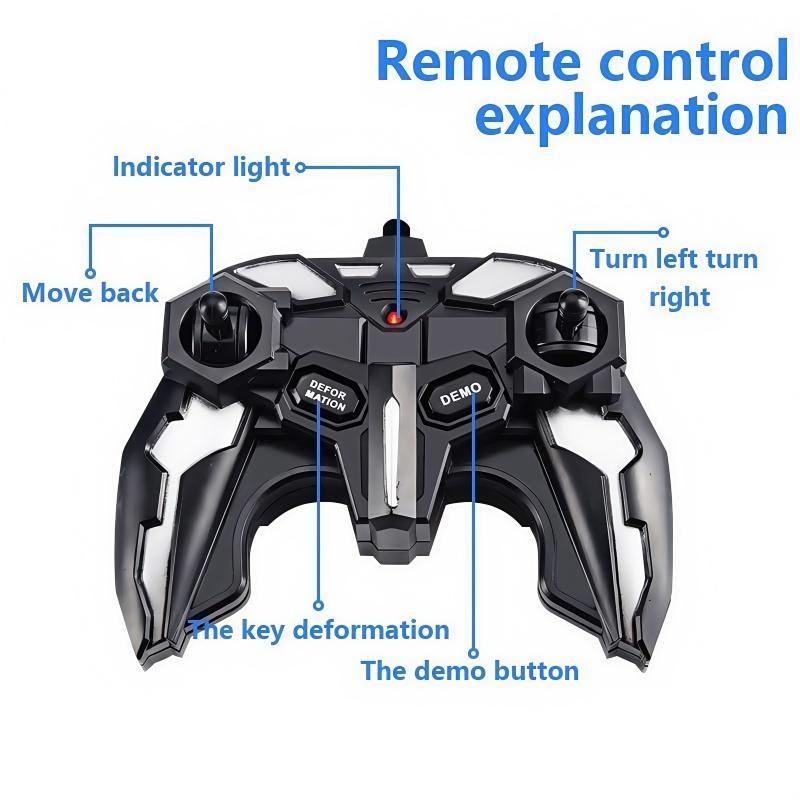 One-Button Transforming Robot Car Toy with LED Light & Sound Stunts – 360° Omnidirectional Stunt Vehicle for Boys Girls Age 3+ – Remote Control Deformation Truck, Educational STEM Christmas Birthday Gift for Kids