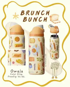 Owala FreeSip 32oz Brunch Bunch Limited Edition Insulated Water Bottle Leak Proof Built In Straw BPA Free Stylish Hydration