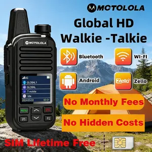 SIM card lifetime free support for 2g4g, Bluetooth WiFi, portable handheld walkie talkie for long-distance communication, suitable for outdoor exploration, fleet travel, two-way walkie talkie