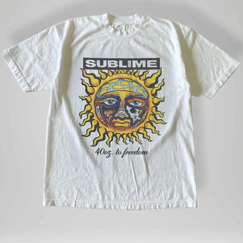Sublime 40oz to Freedom Vintage T-Shirt, Comfort Colors Style Graphic Tee, Retro Band Shirt, 90s Y2K Streetwear, Unisex Summer Tee