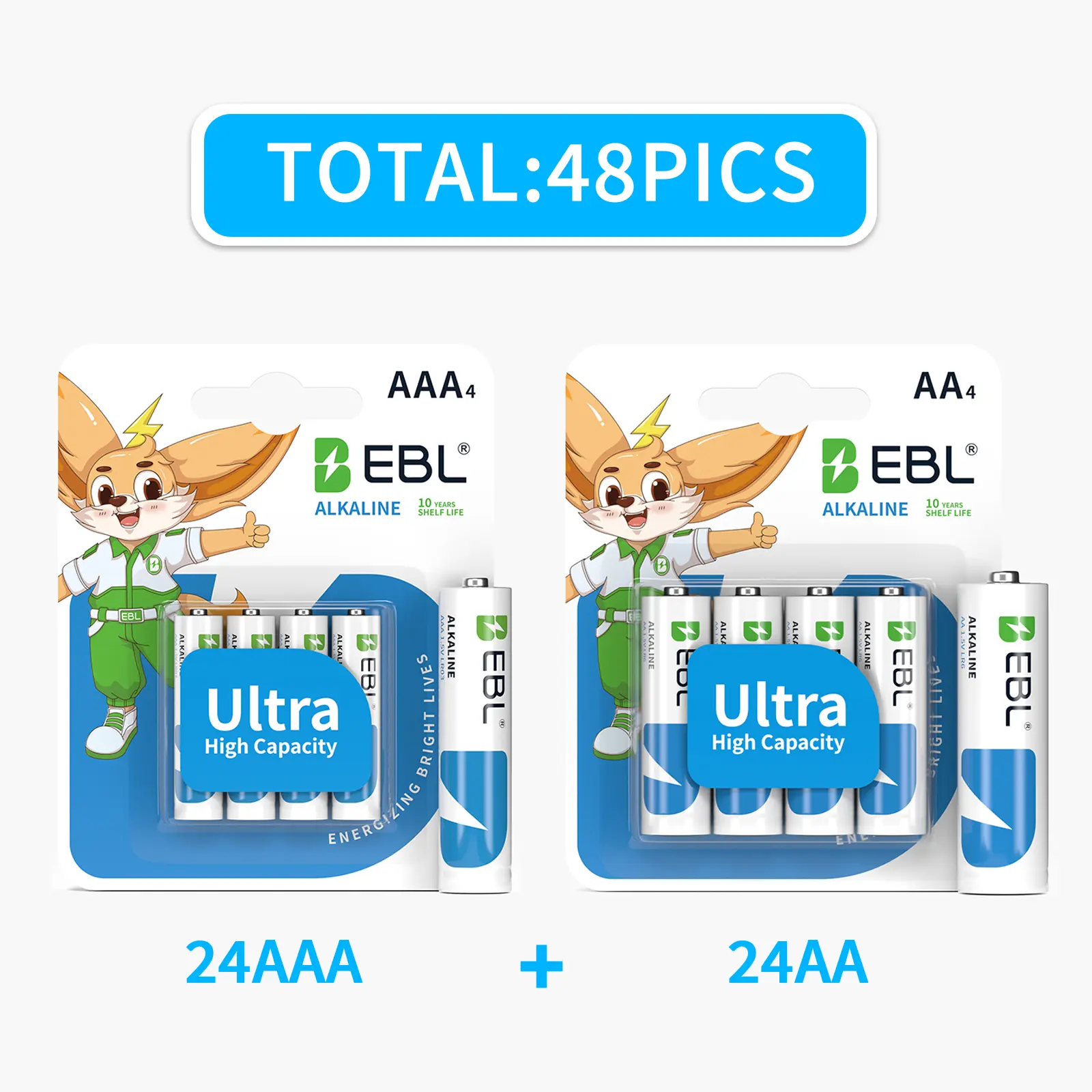 48 pcks AA+AAA Combo (24AA+24AAA)