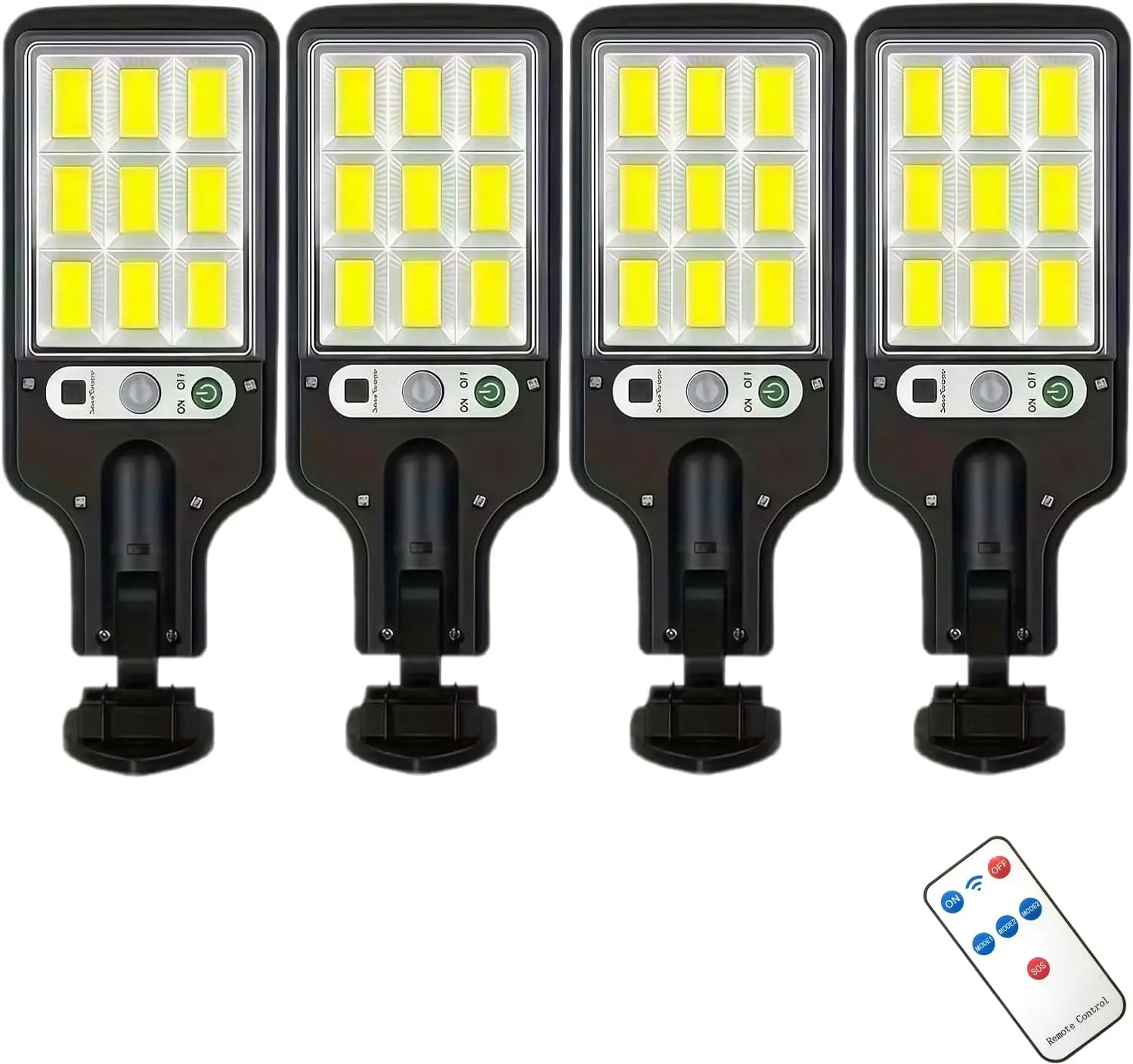 LED Solar-Powered Motion Sensor Wall Light, 108COB LED Solar-Powered Motion Sensor Wall Light - IP65 Waterproof with Remote Control, Durable and Safe, for Outdoor Walls, Gardens, Patios, and Porches (2/4pcs)