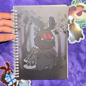 Baby Mothman Reusable Sticker Book | Cryptid Sticker Collection Book, Sticker Storage Book, Sticker Binder Album, Creepy Cute Sticker Book